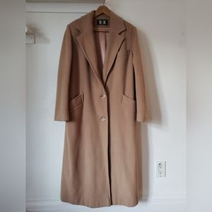Long Camel Coat size 8 Australian lambswool Anna Collection